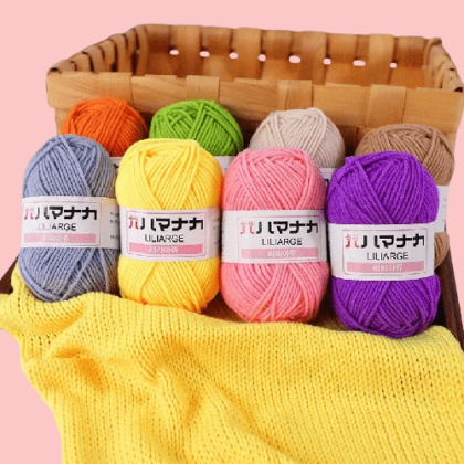 4PCS Milk Sweet Soft Cotton Yarn for Knitting - Random Colors